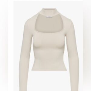 Babaton FLORINE SCULPT KNIT SWEATER Color: MATTE PEARL Size: XS